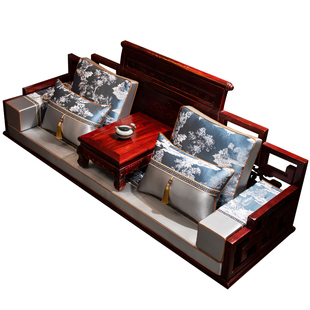 红木沙发坐垫中式家具座垫罗汉床垫子五件套新中式实木沙发垫定制