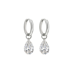 Jennie同款18K金培育钻石水滴打孔耳扣手工钻石耳钉耳饰单钻耳环