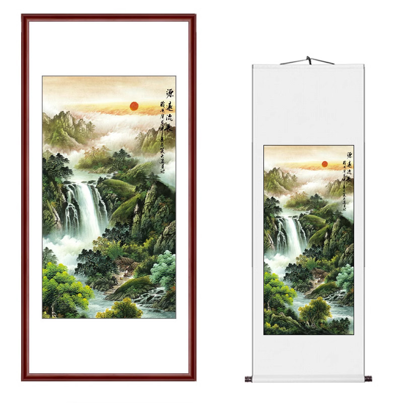 聚宝盆名家风办公室已装裱山水画