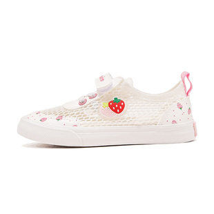 回力官方旗舰店女童网鞋透气2025夏季新款单网眼镂空小白鞋儿童鞋