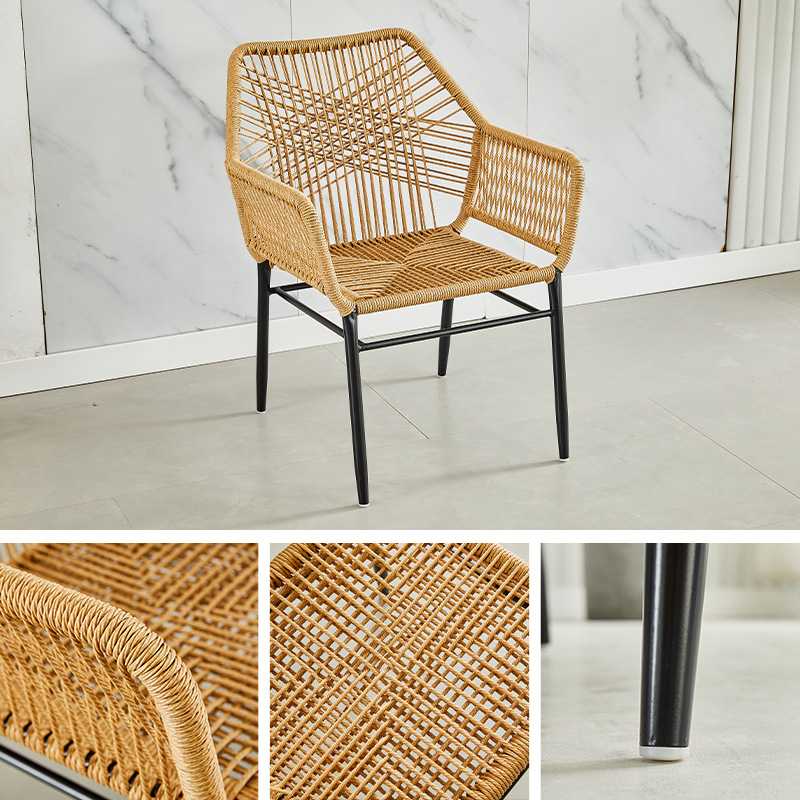 室外藤椅北欧桌椅单椅别墅户外藤编防晒庭院凳设计师防水椅子绳