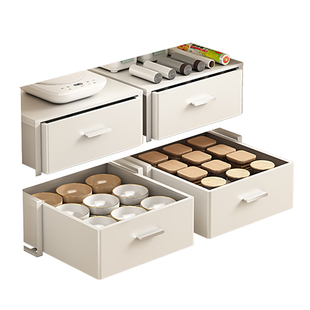 厨房抽拉式置物架水槽下拉篮自制抽屉碗碟滑轨收纳盒橱柜内分层架