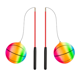 健身球甩甩球弹力球带绳手柄弹跳球中老年人锻炼手球摔摔球娱乐