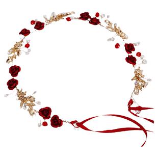 新娘结婚头饰韩式森系仙美发箍项链耳环三件套装婚礼敬酒服发饰品