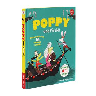 法国幼儿音乐启蒙发声书Poppy音乐奇遇记 英文原版绘本Poppy and Vivaldi维瓦尔第小提琴 英语早教宝宝古典音乐认知有声