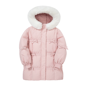 巴拉巴拉女童羽绒服加厚中长款儿童外套大童女孩冬季2026新款童装