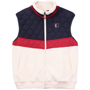 立领马甲女加绒加厚2025年新款冬季女装洋气上衣中年无袖拼接外套