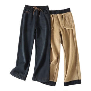 650克~显瘦窄版加厚绒牛仔裤女时尚简约百搭高腰冬微喇长裤F98