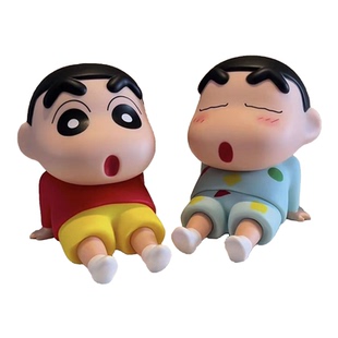 可爱日漫蜡笔小新手办睡袍小新野原新之助模型桌面摆件创意摆件手机支架