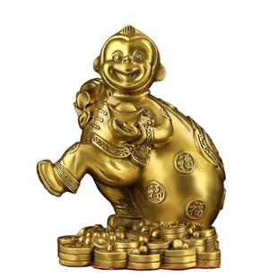铜猴子摆件纯铜金属猴子助运气家居客厅办公室猴子吉祥物开业礼物