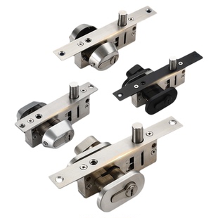 不锈钢有框玻璃门地锁木门隐形门地插锁铝合金门框窄框锁地弹门锁