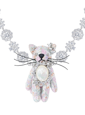 YVMIN尤目 碎花猫钻花项链女设计师新品生日礼物七夕礼物
