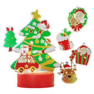 美乐欣圣诞节戳戳乐礼盒免烤胶画小夜灯手工DIY创意儿童玩具礼物3