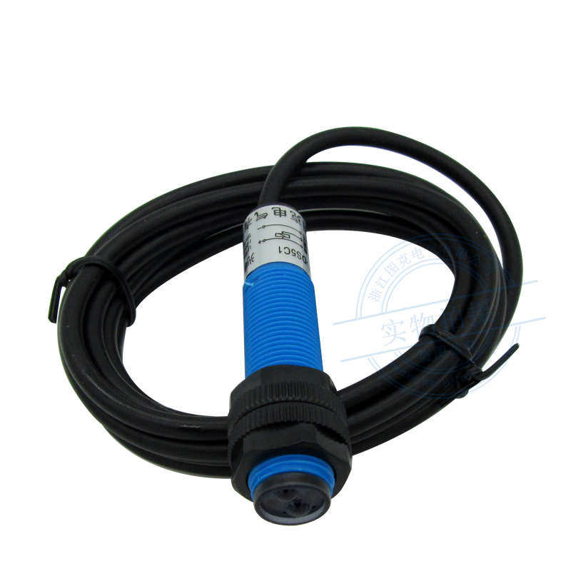 M12光电开关传感器E3F1-DS5C4漫反射三线NPN PNP 常开 常闭12V24V