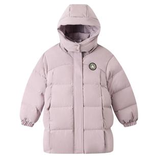 安奈儿童装男童女童中长款羽绒服2025冬新款宽松防风保暖加厚