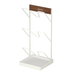 VEELAR台面锅盖架家用厨房金属置物架立式放置收纳架奶油风简约白