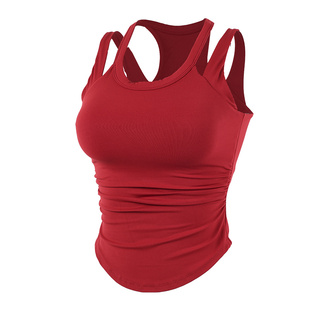 奔跑吧卡卡固定杯运动内衣女双肩带防震专业舒适瑜伽健身跑步背心