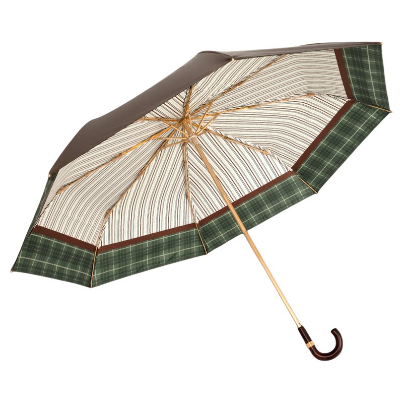 ANPO格纹双层弯钩晴雨伞防晒