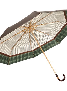 ANPO格纹双层弯钩晴雨伞防晒