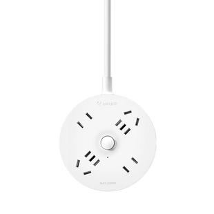 公牛圆形贴墙插座大学宿舍用圆盘排插排固定移位器壁挂式接拖线板