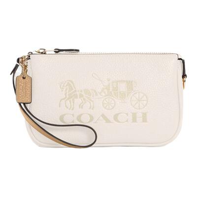 Coach马车印花皮革拿手麻将包