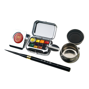 画尽繁华艺术家级水彩颜料分装迷你旅行水彩盒颜料盒便携式固体水彩套装小本子随身外出户外写生绘画工具全套