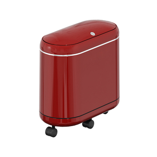 自动吸附套袋免接触垃圾桶家用卫生间厕所窄缝带轮双层带盖垃圾篓