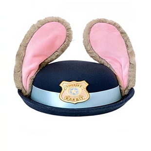 朱迪兔子警官帽子可爱耳朵迪士尼圆顶礼帽疯狂动物城cos拍照道具