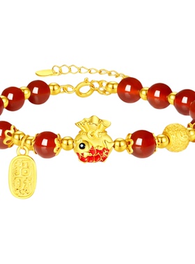 红玛瑙手链女款纯银轻奢