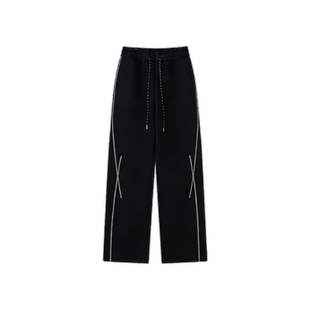 HSNH【撞色休闲长裤】春秋新款明线撞色休闲裤直筒男女百搭运动裤