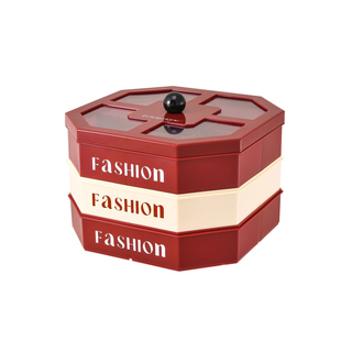 2026新年多层干果盘家用客厅茶几糖果零食摆放盘分格收纳盒喜庆