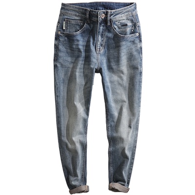 九平道风修身显瘦弹力小脚牛仔裤