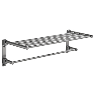 拉丝枪灰双折叠浴巾架304不锈钢毛巾架免打孔卫生间置物架浴室架