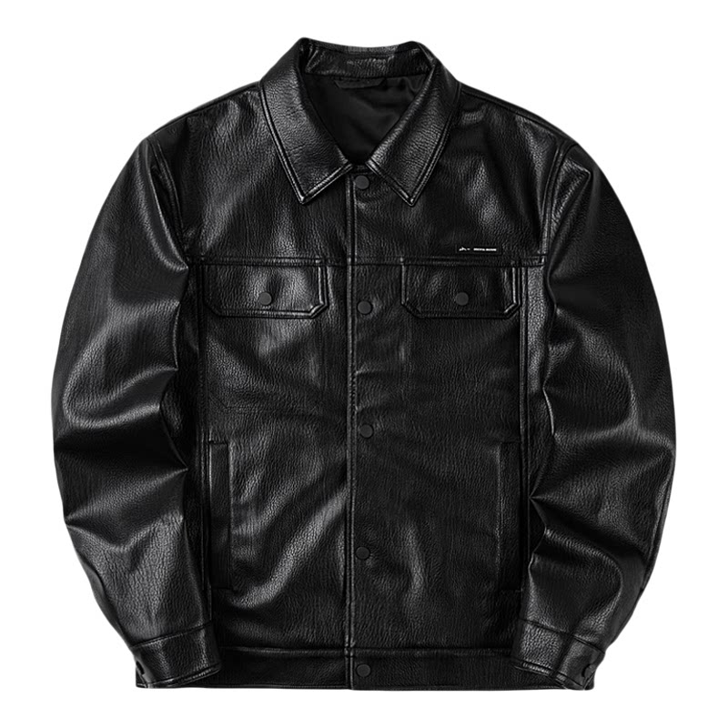 HLA/海澜之家秀场同款山不在高系列夹克26春秋新翻领pu皮衣外套男