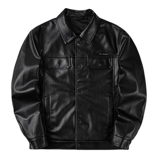 HLA/海澜之家秀场同款山不在高系列夹克26春秋新翻领pu皮衣外套男