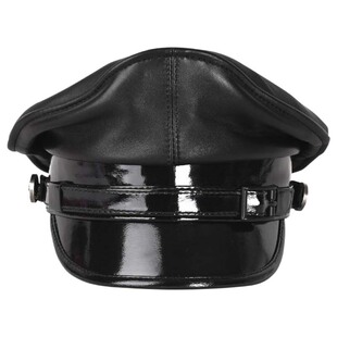 欧美哈雷帽德式机车纯皮帽子男士平顶船长帽真皮鸭舌帽短檐贝雷帽