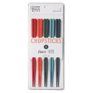 美国康宁餐具合金筷子家用高档专人专用筷子家庭防霉防滑一人一筷