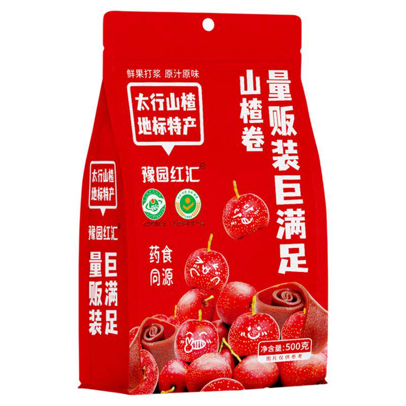 豫园红汇山楂卷果丹皮500克*1袋