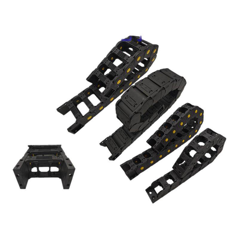 增强尼龙拖链桥式全封坦克链条电缆线槽机床工程履带塑料拖链油管