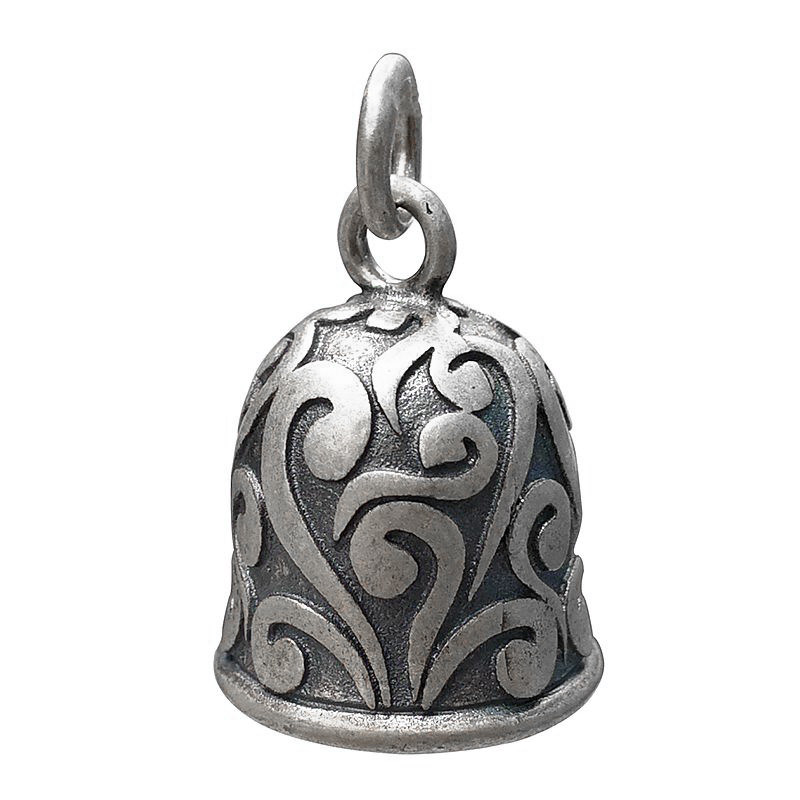 纯银铃铛吊坠S925银复古工艺小众女款银项链手工编绳配饰银饰项坠