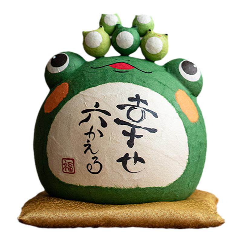 日本进口多子多福青蛙祝福摆件手工可爱精致桌面装饰品结婚礼物