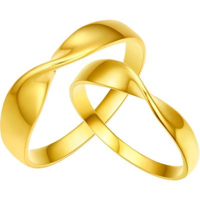 周六福5G黄金戒指男女花间集计价足金莫比乌斯环对戒礼物