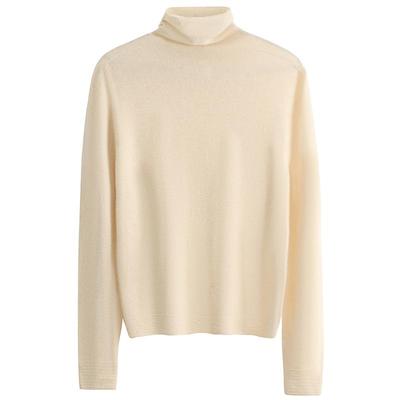 一线成衣100纯羊毛衫女秋冬堆堆高领针织打底衫纯色毛衣气质上衣