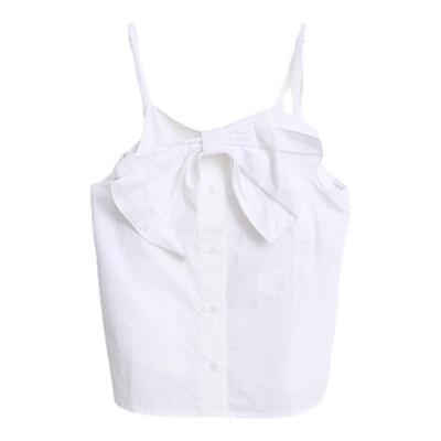 pushBUTTON 潮流都市女士棉质蝴蝶结吊带背心银泰百货精品 301596
