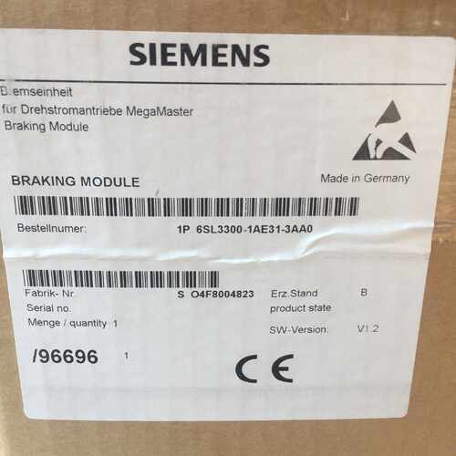 议价6SL3300-1AE31-3AA0 西门子S120制动模块 600VDC 125kW/15NO