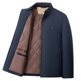 [羊毛蚕丝填充]梦特娇男士立领棉衣25冬季商务夹克保暖棉服外套J