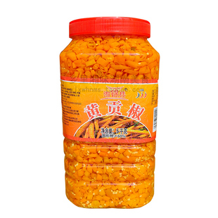 湖南长沙湘锦楼桶装黄贡椒节商用泡剁辣椒酱段5千克酒店餐饮专用