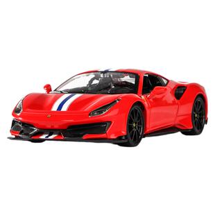 法拉利488pista车模1:24比美高模型仿真合金汽车跑车收藏玩具真车