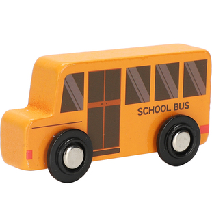 木质立体汽车儿童仿真车模巴士快递车警车出租车小车搅拌工程车