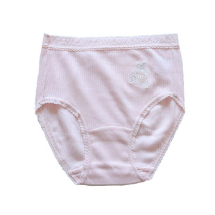 100%纯棉出口好品质女士内裤高腰螺纹妈妈全棉包臀短裤加大码K16